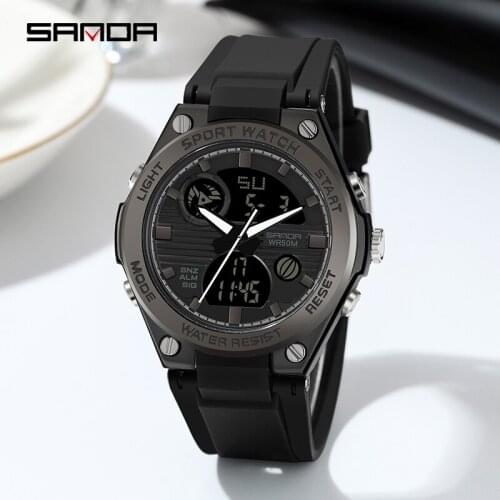 SANDA New Mens Digital Quartz Watch Fashion Casual Korean Version of Harajuku Waterproof Ladies Electronic Clock 2021 Unisex