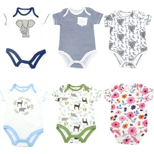 Baby Bodysuit 0-12Moths One Piece Newborn Babies Boy Clothes Cotton Summer Cute Short Sleeve Infant Girls Clothing Jumpsuits
