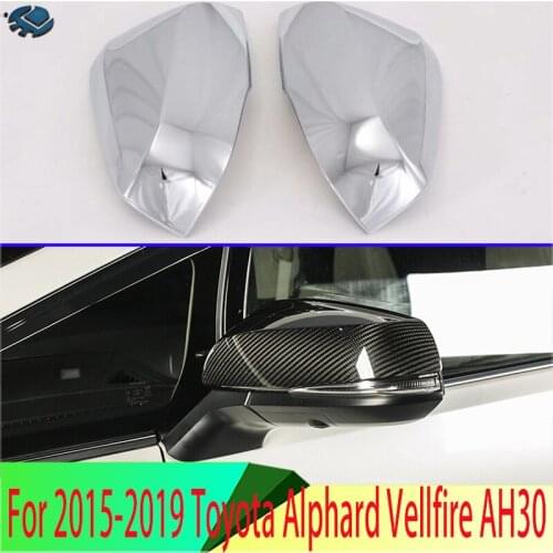 For 2015-2019 Toyota Alphard Vellfire AH30 Car Accessories ABS Door Side Mirror Cover Trim Rear View Cap Overlay Molding Garnish