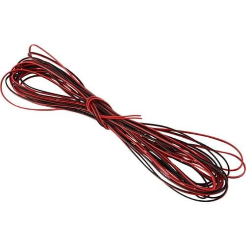 LBER 22 Gauge 15m Red Black Zip Wire AWG Cable Power Ground Stranded Copper Car
