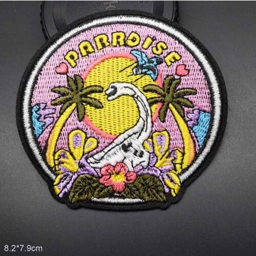 Colorful Dinosaur Iron on Embroidered Cloth Clothes Patch For Clothing Girls Boys Wholesale