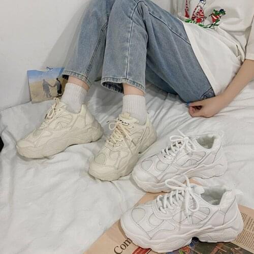 Womens Vulcanized Shoes Thick Bottom Lace-Up Solid Shallow Female Sneakers Fashion Classics Comfortable Leisure Ladies Footwear