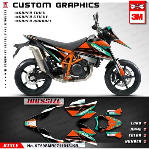KUNGFU GRAPHICS Supermoto Decal Stickers Full Vinyl Wrap Kit for SM SMR 690 2007 2008 2009 2010 2011