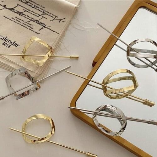 Fashion Simple Geometric Hair Clips For Womens Elegant Hollow Hair Sticks Girl Korean Gold Silver Color Hairpin Hair Accessories