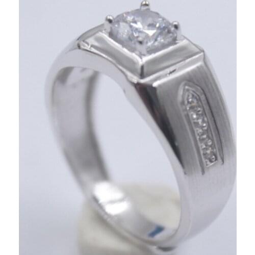 925 sterling silver mens diamond ring domineering personality brushed ring simulation wedding ring internet celebrity style