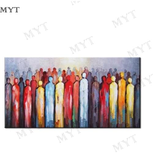 MYT Colorful Cartoon Character Hand Painted Abstract 100% Handmde Abstract Oil Paintings On Canvas Childrens Room Wall Painting