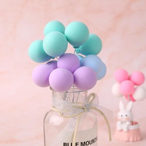 5pcs/bunch DIY Rainbow Birthday Balloon Cake Topper Happy Birthday Party Decor Kids Colorful Cake Decoration Wedding Baby Shower