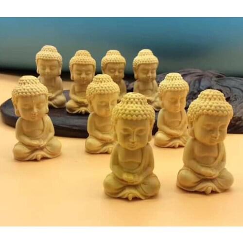 Natural boxwood carvings, Buddha, DIY accessories, pendants,1pc
