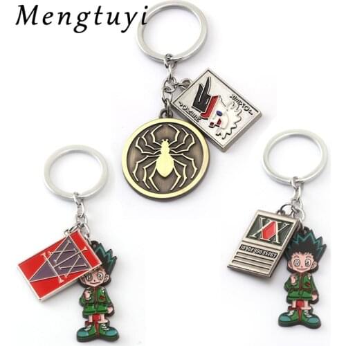 New Anime Hunter x Hunter Keychain Metal Dog Tag Key Chain Ring Holder Men Gift Jewelry Choker Chaveiro Pendant Porte Clef Alloy