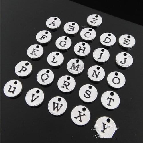 Wholesale A-Z Gold Color Letter Charms Small Initial Letter Jewelry Pendant alphabet Pendent charms Beads for DIY Jewelry