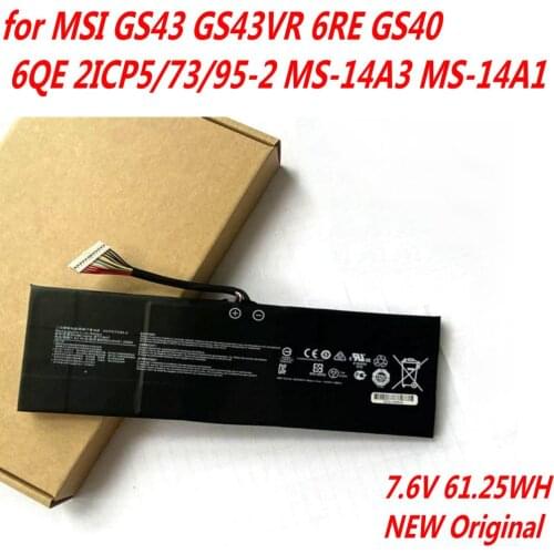 Original 7.6V 8060mAh/61.25WH BTY-M47 Laptop Battery For MSI GS40 GS43 GS43VR 6RE GS40 6QE 2ICP5/73/95-2 MS-14A3 MS-14A1
