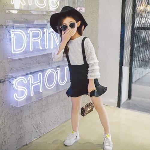 2020 Autumn Childrens Clothing New Girls Suit Korean Fashion Childrens Suspender Skirt Suit Casual Party Clothing