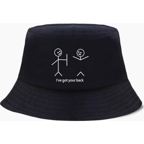 Funny Stick Figure Fisherman Hat Fishing Cap Bucket Hats Panama Men Women Bob Cotton Outdoor Sunscreen Chapeau Sun Prevent Caps