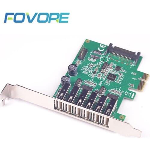 PCI express 6 port USB adapter PCI-e USB 2.0 converter PCI-e to USB2 adapter controller Expansion Card NEC chip For Desktop