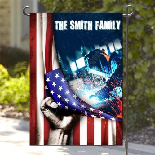 Personalized Welder Family Flag 3D Printed Garden Flags Hanging House Flag Garden Flag Decoration Double-sided Printing 02