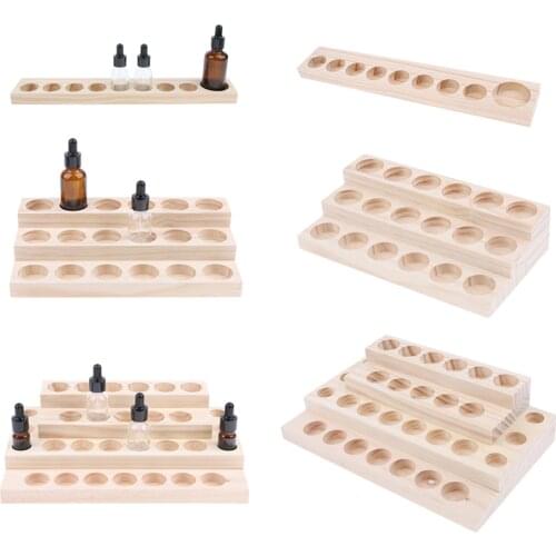 Wooden Essential Oil Tray Organizer Show Stand Rack Oil Wooden Storage Box For Holder Display And Storage Rack