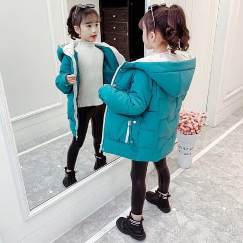 Age 3T 4 5 6 7 8 9 10 12 Year 3 Colors Down Cotton Parkas Casual Warm Hooded Kids Girls Zipper Outerwear Baby Girl Winter Coats