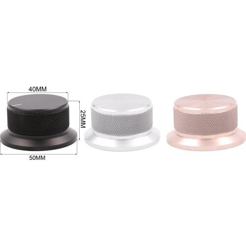POTENTIOMETER KNOB 50x25mm Machined Solid Full Aluminum Volume Sound Control Cap for Amplifier DAC CD Speaker DIY 6mm Shaft Hole