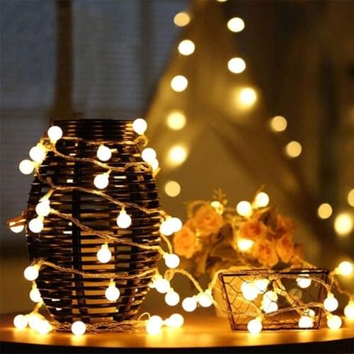 3M 5M 10M Cherry Balls LED Fairy String Lights Battery USB 220V 110V Operated Wedding Christmas Outdoor Room Garland Decoration