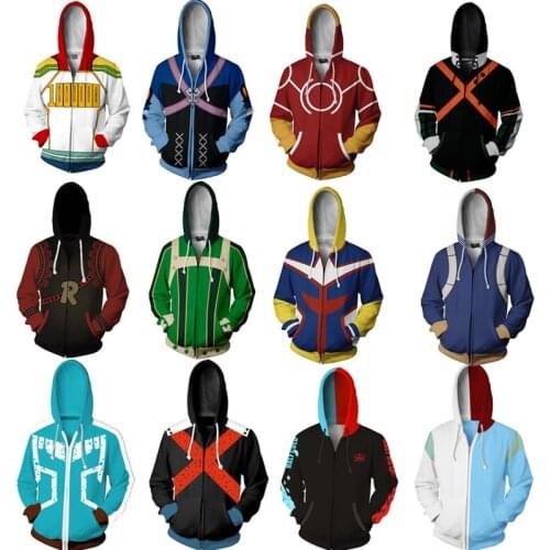 My Hero Academia Hoodie Izuku Midoriya Shouto Todoroki Boku No Hero Academia Cosplay Costume Sweatshirt All Might Zipper Jacket