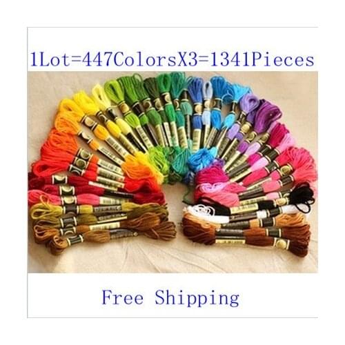 Top Quality Cross Stitch Floss Total 1341Pieces Similar DMC Thread Fastness Cotton Knitted Wire Thread Free Shipping