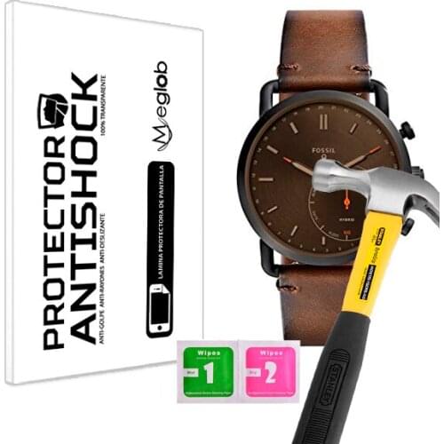 Screen protector Anti-Shock Anti-scratch Anti-Shatter compatible with Fossil Mens Commuter Stainless Steel and Leather FTW1149