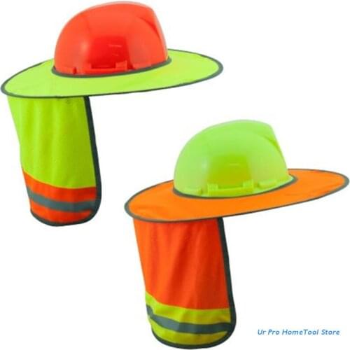 Hard Hat Sunshield Full Brim Mesh Neck Sunshade for Hardhats High Visibility M17E