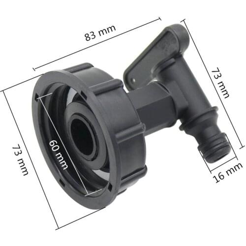 1/2" 3/4" 1" Female Thread to 60mm Female Thread IBC Tank Connector Valve Faucet Adapter Garden Irrigation Pipe Connection Tools