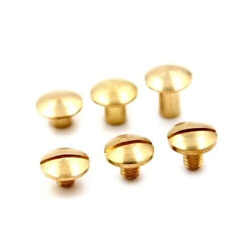 10pcs 4 6 8mm Round Head Button Screw In Button Studs For Bag Belt Leathercraft Durable Leather Solid Brass Belt Bag Rivet