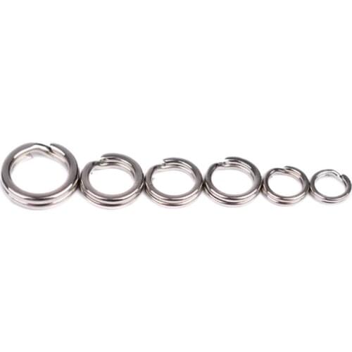 100Pcs/lot Stainless Steel Fishing Ring Split Clip Swivel Double Loop Quick Change Hook Connector carp fishing Accessory Tools