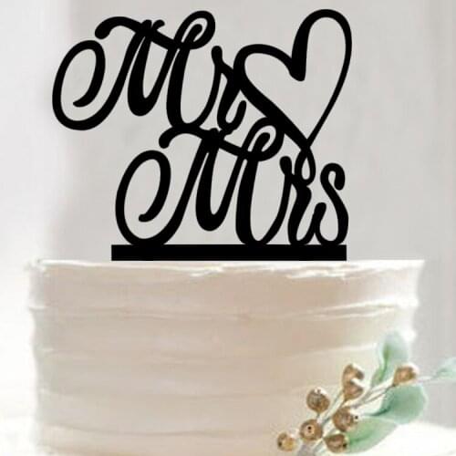 100pcs/lot Creative MR&MRS design wedding cake inserted card Wedding Cake Topper Party Cake Decorations