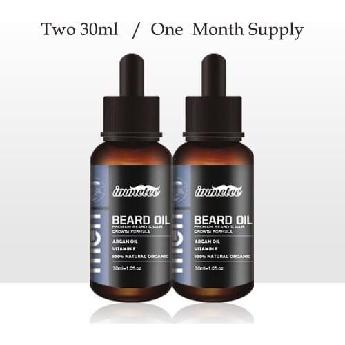 Beard Growth Beard oil Grow Stimulator Natural Accelerate Facial Hair Grower Men Beard Growth Oil Beard Care Treatment 2pcs