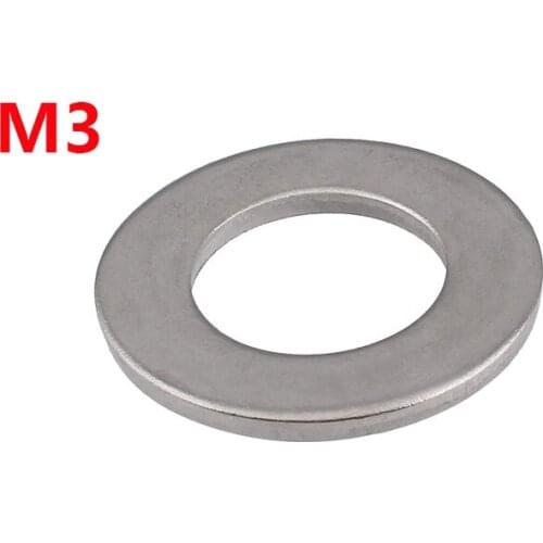 2000pcs/Lot M3 GB97 304 Stainless Steel Spring flat machine Washers Silvery White metal plain Gaskets