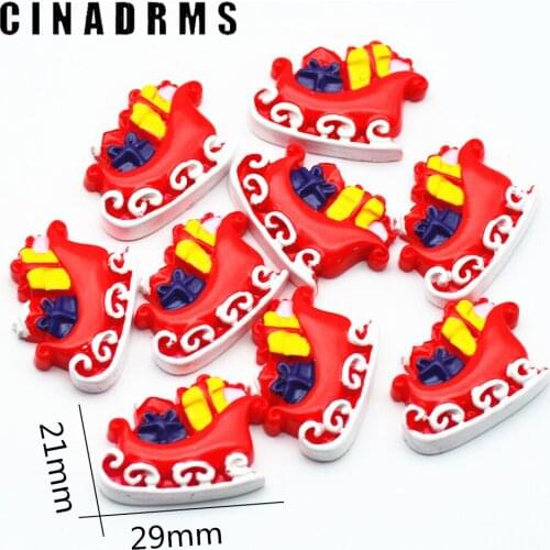 2017 NEW Christmas Selling|21mmX29mm Resin Christmas Presents Sleigh Cabochons|FaltBack Christmas Scrapbooking Materials