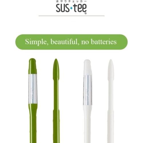 Sustee Aquameter Set of 2 (Large), Plant Moisture Sensor, (White/Green, Refillable)