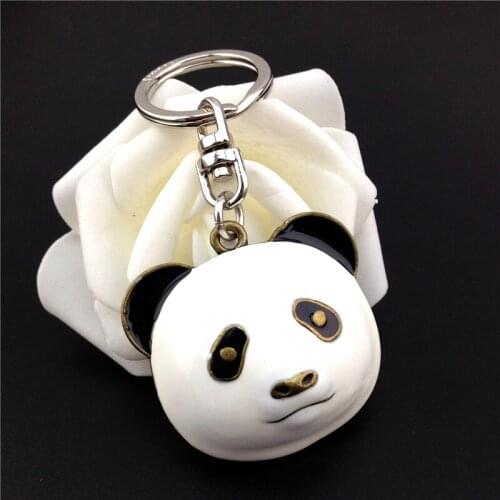 Free shipping Hot Sale Enamel Glazed Chinese Panda Keychain Kids 2017 New Year Small Gifts for Children