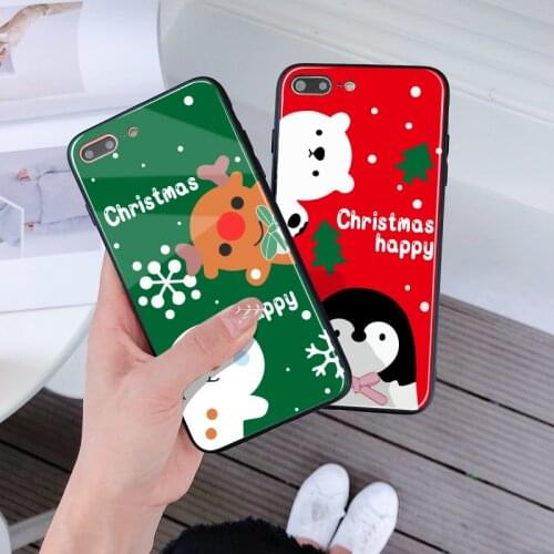 Harry Christmas Tempered Glass Case for iPhone 12 11 Pro Max 12 Mini X XR XS 8 7 6s Plus Hard Back Cover