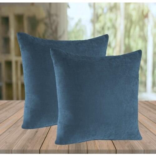 Jakist Decorative Pillow & Pillow decorate Case 43x43 cm Solid Color 2'li Ocean Blue