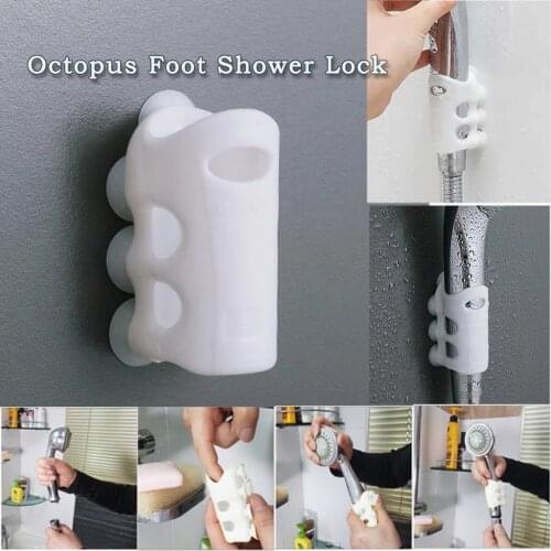 2pcs Shower Head Holder Silicone Handset Rack Suction Cup Shower Holder Wall Mounted Movable Bracket Bathroom Accessories