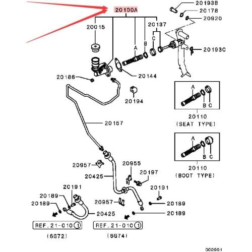 Clutch Master Cylinder for Mitsubishi Pajero Montero III 1999-2006 V64W V73W V74W MR374861
