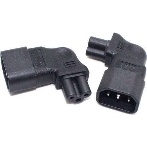 IEC 320 C14 male to C5 micky vertical left angle Power adapter AC PLUG CONVERTER