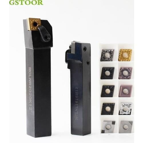 10PCS CNMG12 Carbide Inserts +1PC External Turning Tool Holder MCKNR/L MCLNR/L MCBNR/L MCSNR/L Lathe Cutter Arbor Sets Cutting