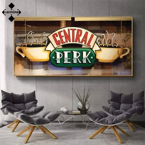 Coffee Shop Decor Central Perk Cafe Canvas Painting Modern Style Wall Art Picture Tv Show Poster and Print for Living Room Decor