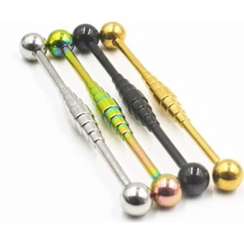 Lot50pcs 14g Surgical Steel Industrial Ear Scaffold Barbells Upper Cartilage Helix Bar Body Jewelry Ear Piercing Earring NEW