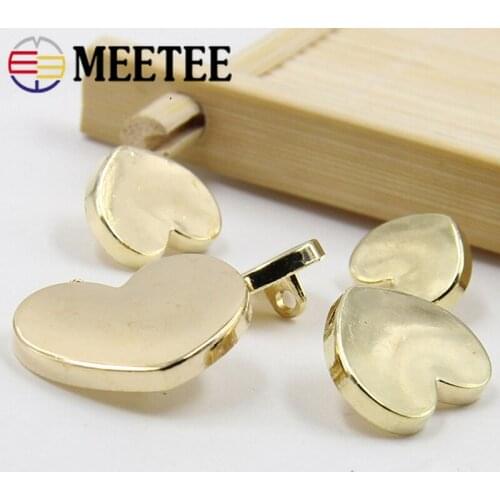 Meetee 20pcs 15/17/21/25/30mm Fashion Metal Buttons High Quality Coat Buckles DIY Garment Decor Crafts Sewing Accessories