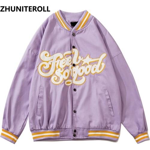 Fashion 2021 Harajuku Jacket Men Embroidery Letter Button Jackets Hip Hop Baseball Coats Streetwear Tops College Black Clothing