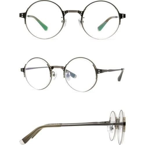 Belight Optical New Arrival Titanium with Acetate Frame Men Round Design Prescription Eyeglasses Retro Frame Eyewear S3068