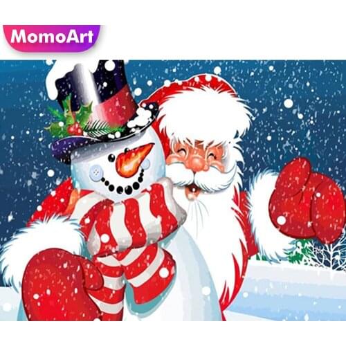 MomoArt Diamond Painting Santa Claus New Arrival Diamond Mosaic Snowman Full Square Embroidery Cartoon Cross Stitch Child Hobby