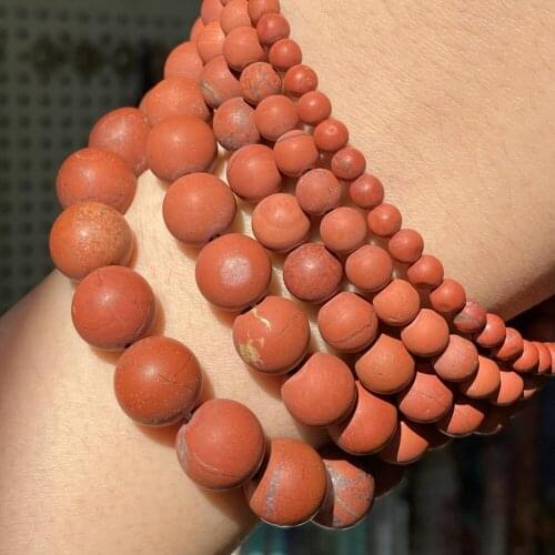 Natural Dull Polish Matte Red Jaspers Stone Beads For Jewelry Making Round Loose Beads Diy Bracelet Necklace 4/6/8/10/12mm 15