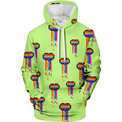 New Products Creative Mini Pixels Peripheral Printing 3D Hooded Drawstring Mens Can Be Customized
